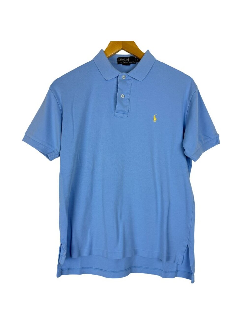 Polo Ralph Lauren Shirt Mens Small Short Sleeve Blue Yellow Pony Rugby Outdoors
